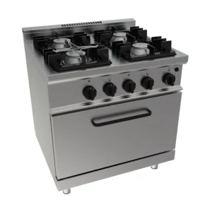 Cucina gas quattro fuochi su forno elettrico