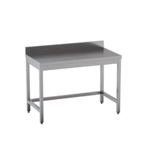 Tavolo in acciaio con telaio e alzatina